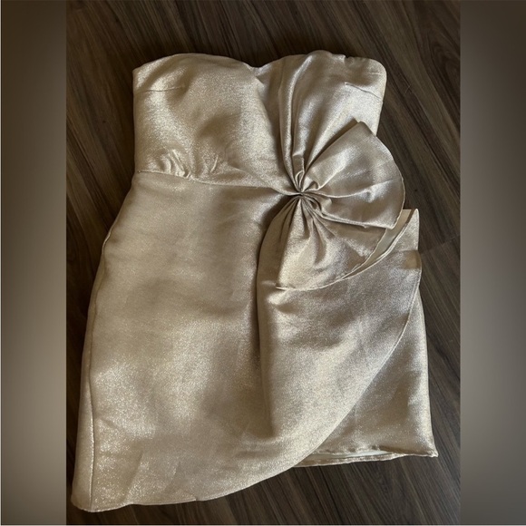 Caught in the Spotlight Champagne Lulu's Dress wedding bachelorette party bride - Picture 4 of 9